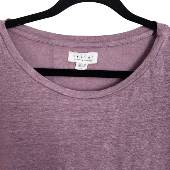 Velvet Lavender Linen Cap Sleeve Tee - Picture 5 of 5